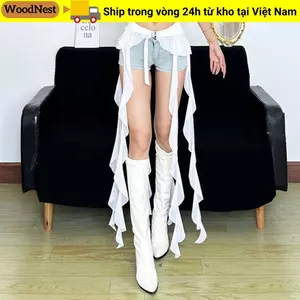WOODNEST Xù Thắt Lưng Nữ, Dây Thắt Lưng Dài Tua Rua hông, Thời Trang Gợi Cảm Có Thể Điều Chỉnh Khóa Trắng Mông Rèm Dạo Phố