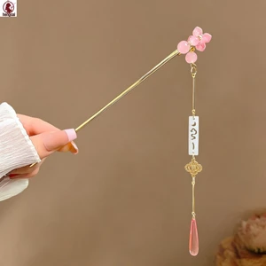 Kẹp Tóc Tua Rua Hoa Cho Phong Cách Trung Hoa Hanfu Hoa Hồng Thiết Kế Thêu An Toàn Cho Tóc Dài