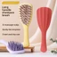 Sản phẩm mới Bàn chải dầu gội lá bạch quả Máy mát xa Silicone Răng thô có tay cầm Lược dầu gội Tay cầm dài Dầu gội Dụng cụ tiện dụng