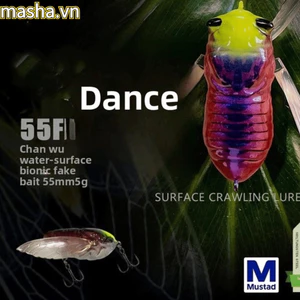 Mồi mô phỏng nhân tạo, Thiết kế mô phỏng màu đen Mồi thu thập bề mặt nổi, Hình dạng Cicada 40mm-2.8g Loại nổi Mồi câu cá Cicada màu đen Câu cá Bass