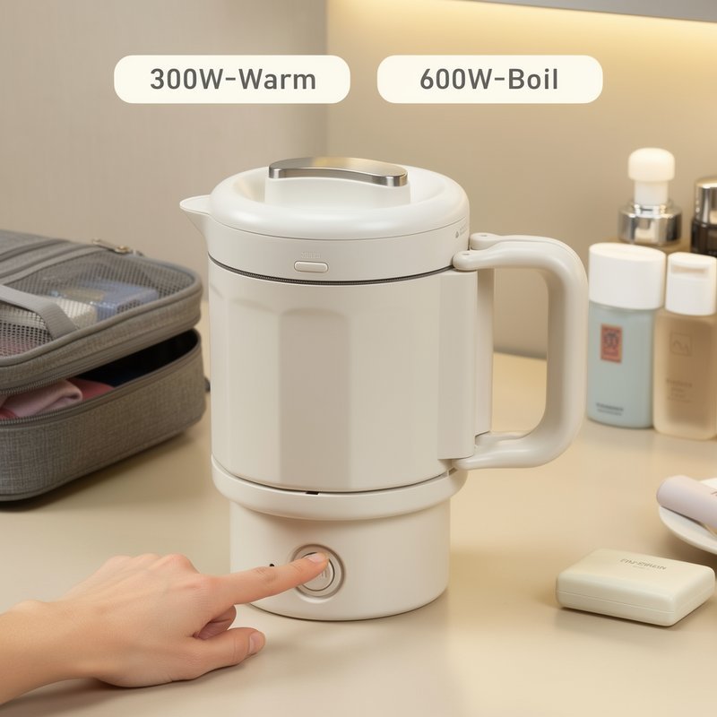 ấm siêu tốc mini ấm đun điện đa năng inox 304 gọn nhẹ du lịch phòng trọ văn phòng 0 8l