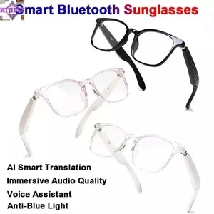 Kính râm Bluetooth thông minh RTJIFSS, Cuộc gọi Bluetooth chống ánh sáng xanh Kính thông minh AI, Dịch thuật thông minh AI Bảo vệ tia cực tím Kính nhạc Bluetooth dành cho nam nữ