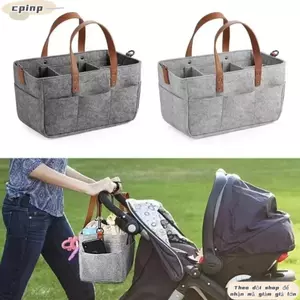 Hộp đựng tã bằng nỉ CPINCP, Dung tích lớn có tay cầm Giỏ sắp xếp mẫu giáo, Túi đựng tã đa năng đa năng có thể gập lại dễ dàng chăm sóc bé