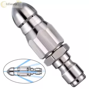 Vòi phun phun áp lực EDIWANY Máy rửa cống thoát nước, Vòi phun phun áp lực làm sạch cống G1 / 4 ", Phụ kiện giặt Đầu chuột Vòi phun áp lực