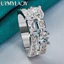 URMYLADY Bạc 925 Vuông / Tròn / Hình Bầu Dục Zircon 7-10 # Nhẫn Nữ Thời Trang Tiệc Cưới Trang Sức Quyến Rũ