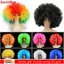 SAVORBOX Đen Afro Xoăn Tóc Giả Nhiều Màu Sắc Quà Tặng Chú Hề Cosplay Người Hâm Mộ Bóng Đá Carnival Tiệc Xoăn Tóc