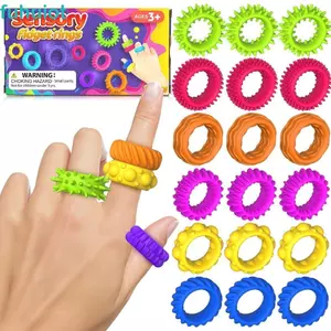FUHUIOT Im Lặng Giải Nén Nhẫn, Tăng Cường Sự Chú Ý Silicon Cảm Giác Fidget Nhẫn, Sáng Tạo Co Giãn Độc Đáo Có Đầu Silicon Cảm Giác Nhẫn Người Lớn