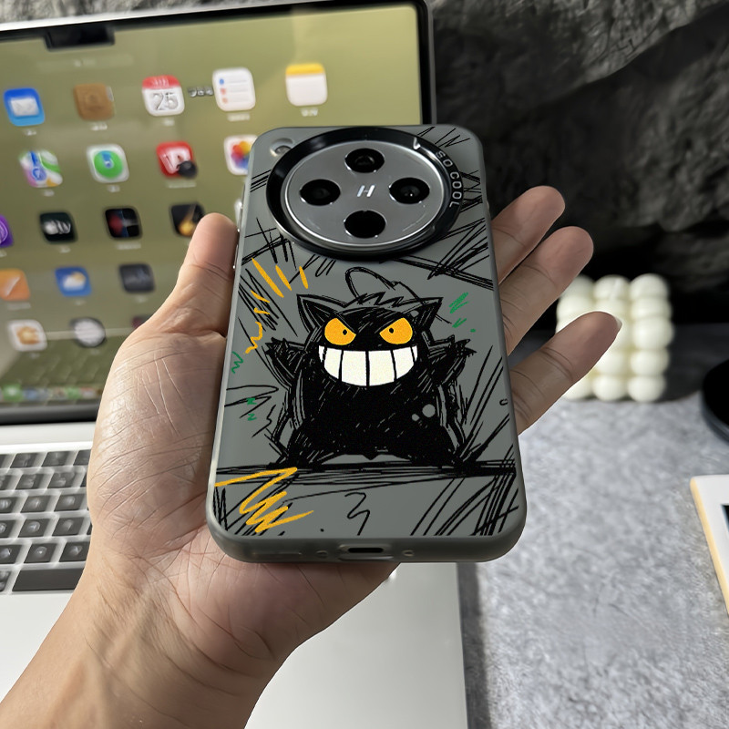 Dành cho Oppo Find X9 Ultra X9 Pro X8 Pro X7 Ultra Reno 15 Pro 15F 14F 13F “Graffiti Gengar ” Vỏ điện thoại cứng mờ Micro / Vỏ Oppo chống sốc viền mềm