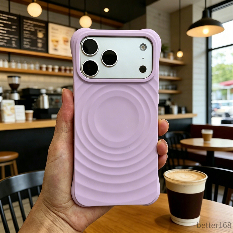 Ripple Liquid Silicone Sạc Từ Tính Ốp lưng iPhone17 16 15 14 13Pro Max Chất Lượng Cao Mờ Chống Vân Tay Ốp Lưng Chống Sốc