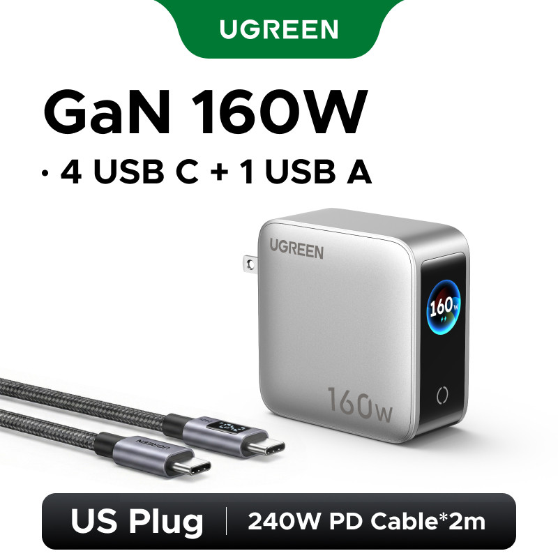 【160W】UGREEN 160W GaN Sạc Nhanh 4.0 3.0 PPS PD Sạc Nhanh Cho iPhone 17 16 15 13 Pro Macbook Laptop Máy Tính Bảng