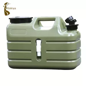 Hộp đựng nước có nắp đậy và nắp vít, thiết kế, bao gồm bàn chải và vòi để cắm trại