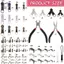 HFTOY 296 Chiếc Bộ Dụng Cụ Sửa Chữa Dây Kéo Thay Thế Kéo Có Dây Kéo Kim Loại Chốt Thanh Trượt Dây Kéo Dừng Người Giữ Chân Chèn Dây Kéo Ext ~