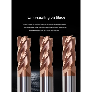 Sâu Đông 60 Độ Vonfram Thép Phay Cắt 4 Lưỡi Thép Phủ Carbide Dọc Phay Trung Tâm Chế Biến CNC Dụng Cụ CNC