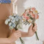 <cosyh>Artificial Camellia Bouquet 30 Centimeters Length with Foliage for Wedding Decor