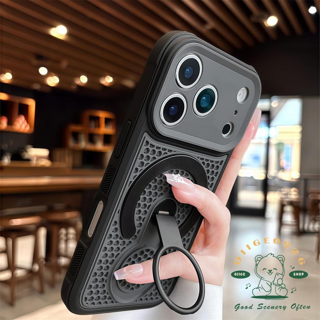 【 Ốp lưng iPhone17 】 Giá đỡ làm mát từ tính dạng lỏng Vỏ điện thoại iphone17 Pro Max 16 15 14 13 12 cho vỏ iPhone Vỏ mềm silicon TPU chống sốc