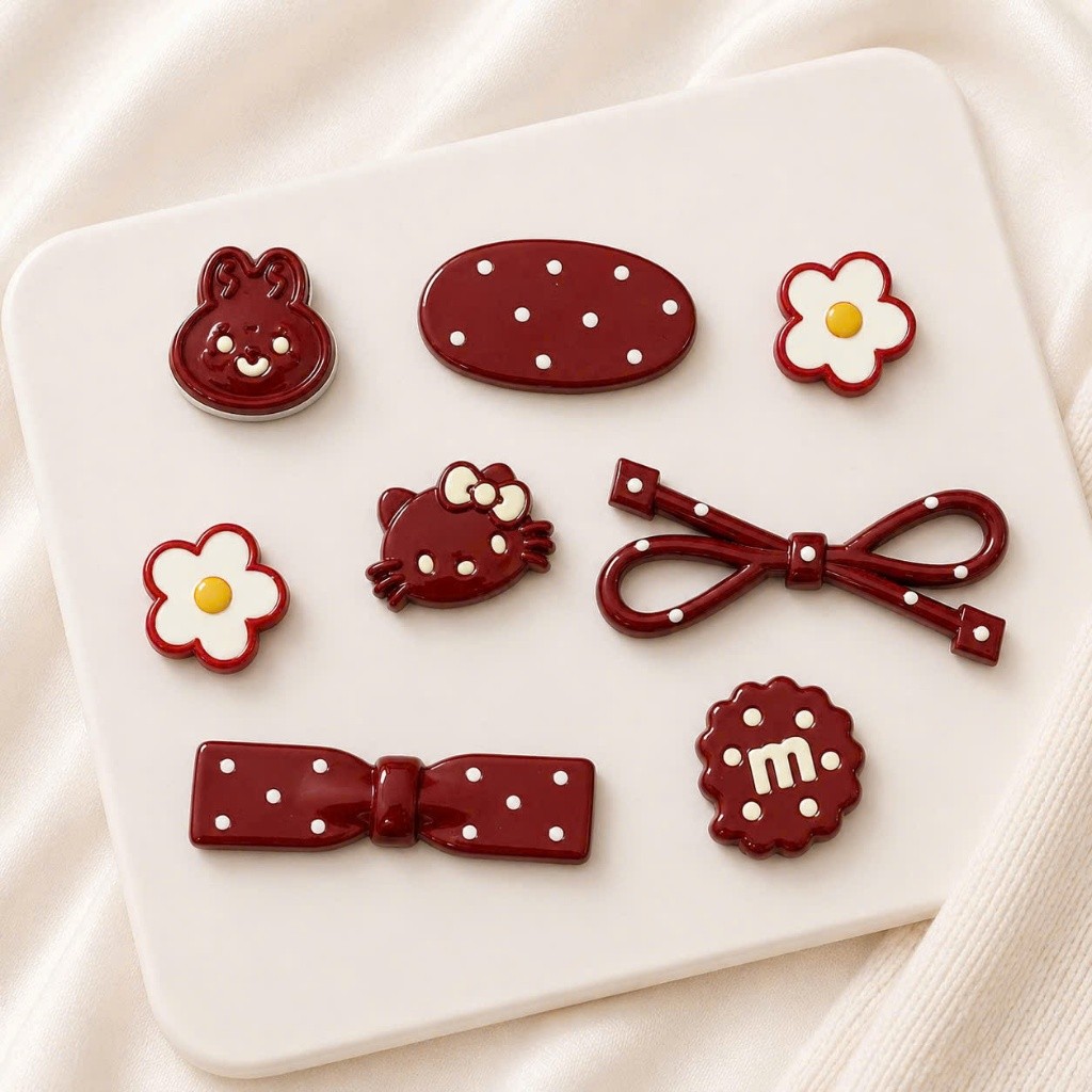 [ĐỘC QUYỀN] Set Charm Đỏ Cherry Hello Kitty & Thỏ Mini 🍒🎀 Charm Nơ Đỏ Ngọt Ngào Style Vintage Cute Hàn Quốc ✨