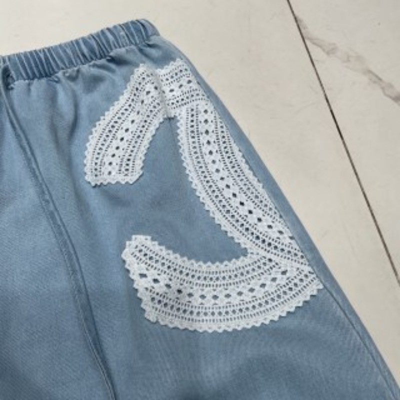 Quần Nữ Mới Có Eo Co Giãn Và Dây Rút Tencel Quần Denim