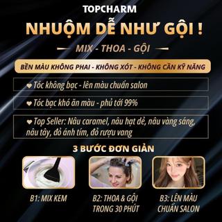 [NHIỀU DƯỠNG] Thuốc nhuộm tóc NÂU MOCHA hạ nền phủ bạc Chamis  màu sáng da không cần tẩy tặng bộ dụng cụ
