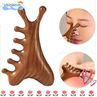 Lược Massage Kinh Tuyến Toàn Thân EBINLANDS, Lược Massage Chống Tĩnh Điện 4 in1, Răng Rộng Đa Năng Giúp Lưu Thông Máu Gỗ Trị Liệu Massage Lược Đầu Cổ Mũi Cheek