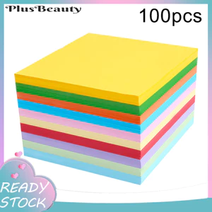 < Pluscloth > 100 Cái Giấy Origami Vuông Hai Mặt Màu DIY Gấp Dụng Cụ Thủ Công Giấy