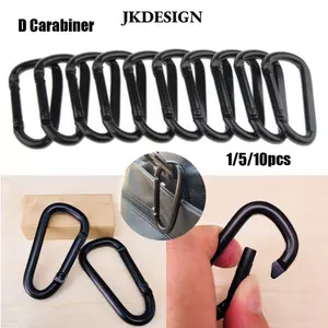 JKDESIGN 1 / 5 / 10 Chiếc Màu Đen Nút Leo Núi An Toàn Thể Thao Ngoài Trời Hợp Kim Carabiner