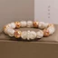 Vòng tay thủy tinh phát sáng màu trắng phong cách mới dành cho nữ - Hạt tròn màu men - Khóa ngọc trai - Charm may mắn phong cách tòa án