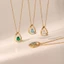 Shuling sang trọng giọt nước đá quý có khung vàng nhiều màu Phụ kiện đa năng mạ vàng 18K