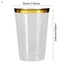 10OZ Cốc Nhựa Vành Vàng Cho Rượu Món Tráng Miệng Nước ép Tiệc Cưới Sự Kiện