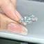 {Star Flower Give} Shen Star Back Impression Sea Blue Star Flower Ring Nữ Light Luxury Niche High-End Sweet Index Finger