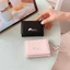Ví ngắn OLVIDO, Ví đựng tiền xu mặt dây chuyền Acrylic nhẹ, Túi đựng thẻ in hình động vật bằng da Pu dễ thương dành cho nữ