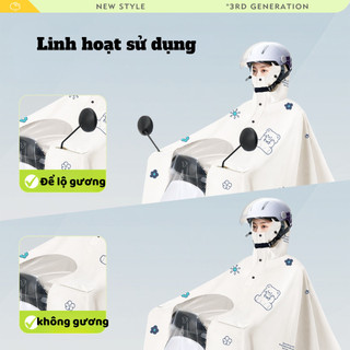 Áo Mưa 1 Đầu Đi Xe Máy Cỡ Lớn 5XL Dày Dặn, Áo Mưa Cánh Dơi Chống Thấm Cao Cấp Có Kính Che Mặt