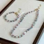 Retro Aquamarine với vòng cổ hạt tròn màu đỏ Bộ vòng tay mùa xuân hè Chuỗi xương đòn phù hợp
