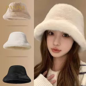 PNPIA- Mùa Đông Chống Gió Ấm Áp Thời Trang Nữ Màu Trơn Sang Trọng Mũ Buet Mũ Fluffy Người Cá Mũ Bảo Vệ Tai Mũ Panama