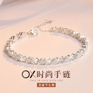 Bán 925 Vòng Tay Mạ Bạc Nữ Đơn Giản Độc Đáo Sáng Tạo Vòng Tay OX Phong Cách Mới Benming Năm Quà Tặng Lô26052601