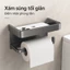 Hộp đựng giấy vệ sinh hợp kim nhôm gắn tường không cần khoan, chống ẩm chống gỉ, kệ 2 tầng cho phòng tắm