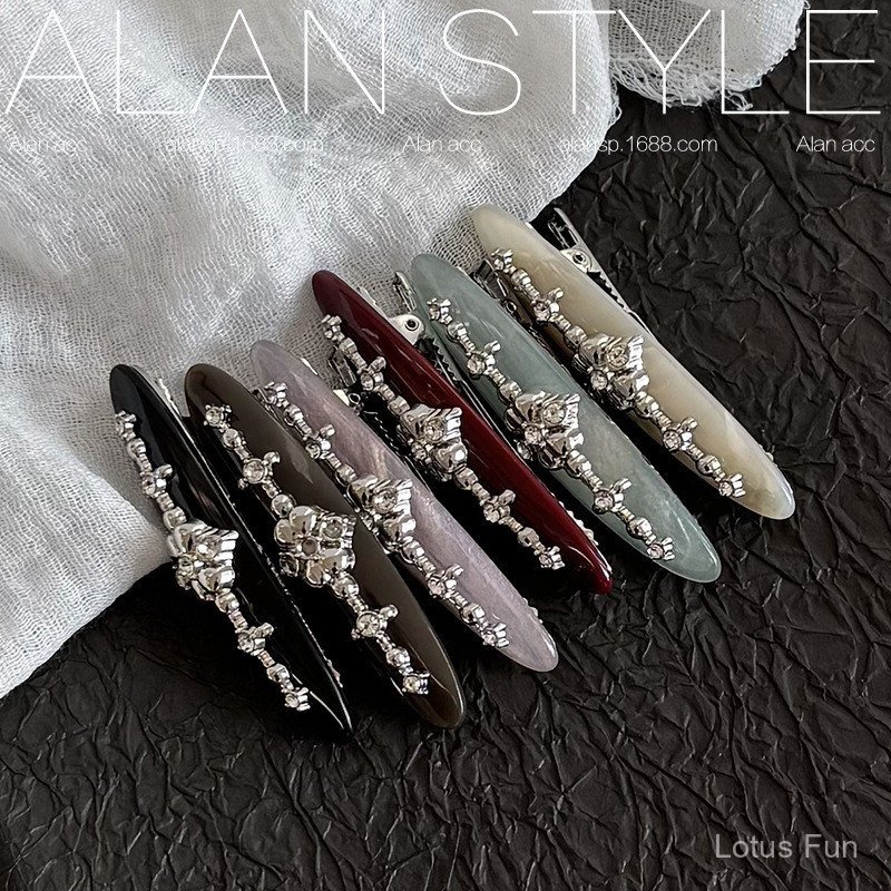 Alan Phong Cách Mới Kim Loại Acetate Tóc Tinh Tế Mỏ Vịt Kẹp Retro Chất Lượng Cao Nổ Phụ Kiện Tóc