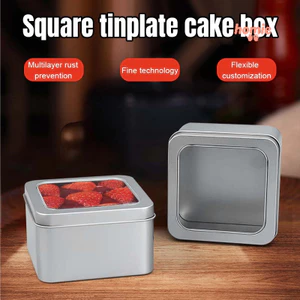 Hộp vuông đựng mousse tiramisu, hộp thiếc đựng món tráng miệng, bánh ngọt.