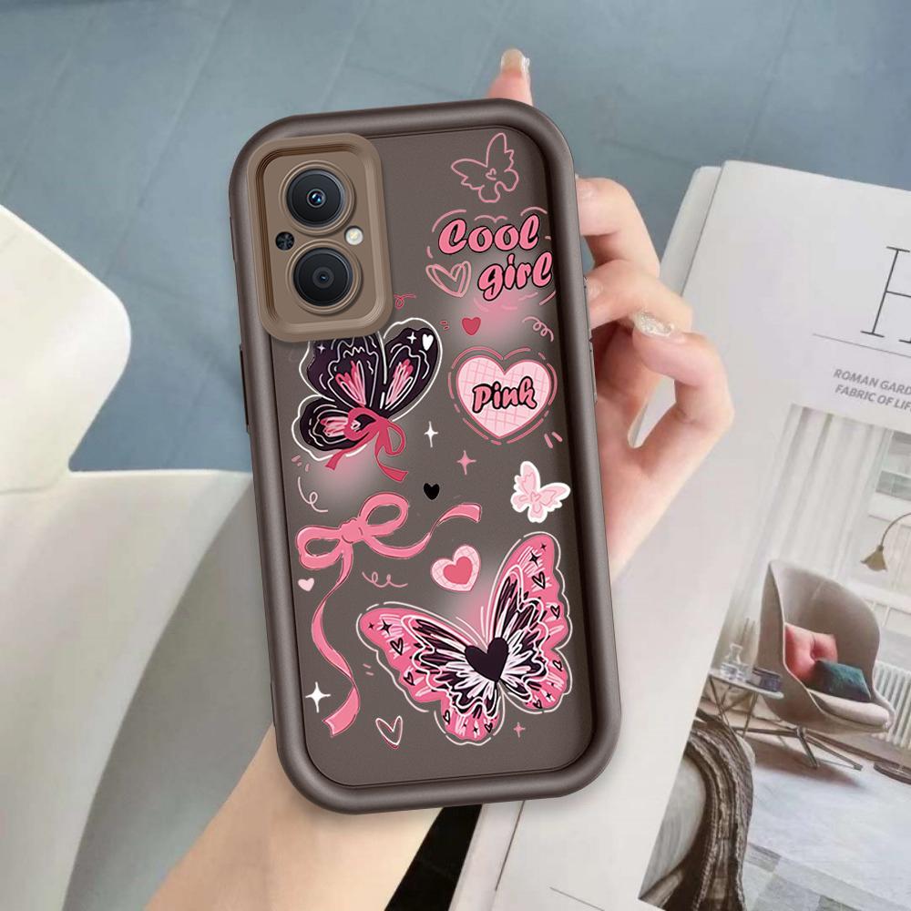Ốp Lưng Cho OPPO Reno 7Z 8Z 5G Hoạt Hình Silicon Mềm Ốp lưng TPU Bướm Nơ Ins Phong Cách Mắt Thiên Thần Ốp Lưng Chống Sốc