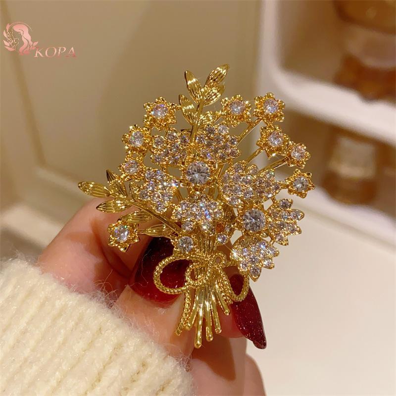 KOPA Thời Trang Kim Cương Giả Tiền Cây Thổ Cẩm Dành Cho Nữ Quần Áo Áo Áo Trang Sức Phụ Kiện VN