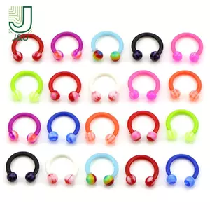 20 Cái / bộ Bóng Hình Chữ C Acrylic Xoắn Mũi Vòng Khuyên Trang Sức Cơ Thể