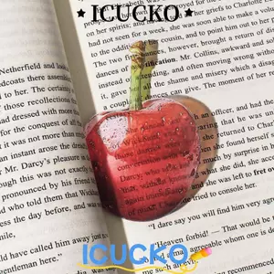 ICUCKO Bookmark, Acrylic Trong Suốt Sách Đọc Sách Đánh Dấu, Hoạt Hình Mô Phỏng Trang Sách Trái Cây Đánh Dấu Dụng Cụ Đọc Sách Quà Tặng
