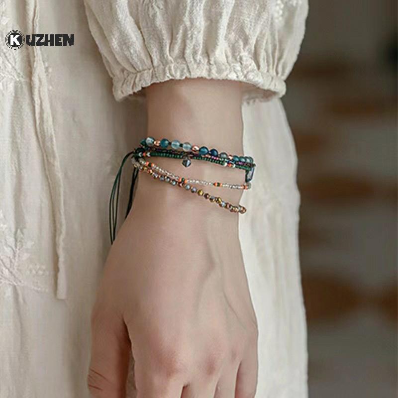 KUZHEN Bohemia Phong Cách Mini Hạt Vòng Tay Nhiều Lớp Màu Sắc Tình Bạn Boho Lắc Tay Quyến Rũ Cặp Đôi Bãi Biển Trang Sức HOT