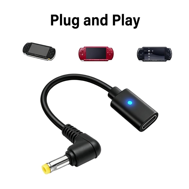 ZYARUKO Loại C Adapter Dây Sạc USB C Sang 1000 2000 Dây Sạc Thiết Kế Cáp Cho Game Thủ Và Người Hâm Mộ
