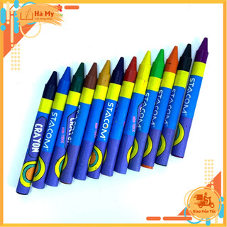Bút Sáp 12/16/24 Màu Stacom Wax Crayon Cho Bé Tập Tô – Màu Đẹp, An Toàn, Dễ Tô