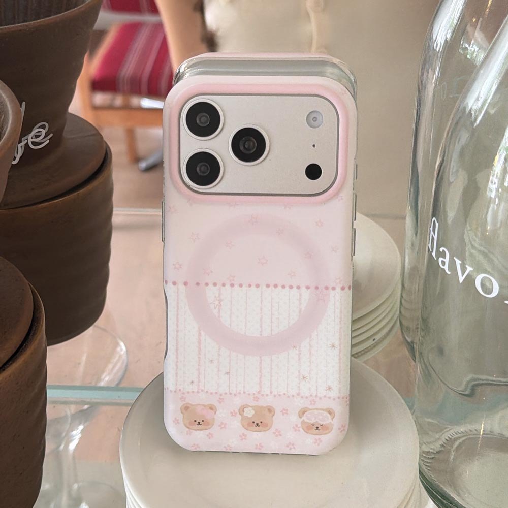 Ốp Lưng Cứng Tương Thích Với iPhone 13 14 14Pro 14ProMax 15 15Pro 15ProMax 16 16Pro 16ProMax 17 17Pro 17ProMax Ốp Nam Châm Họa Tiết Màu Hồng