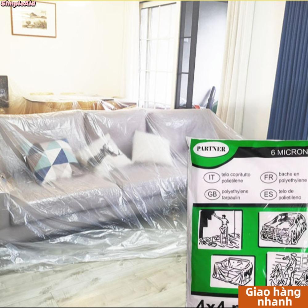 [Vận chuyển nhanh] Phim che mặt SIMPLEAID, Vỏ chống bụi chống nước bằng nhựa bảo vệ nội thất, Phim bảo vệ chống bụi trong suốt dùng một lần Nhà bếp phòng khách