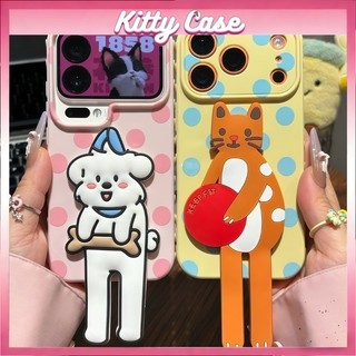 Giá đỡ hình mèo 3D phong cách Instagram, tương thích với vỏ điện thoại iPhone 17 16 15 14 13 12 11 Pro Max Chống va đập