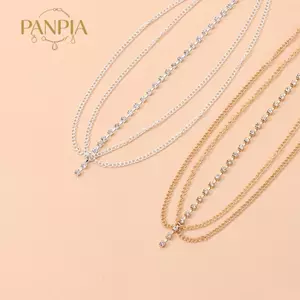 PNPIA- Thời Trang Nữ Trang Sức Vàng Bạc Màu sel Nhiều Lớp Boho Đầu Dây Chuyền Mũ Cô Dâu Cưới Tóc Trang Sức