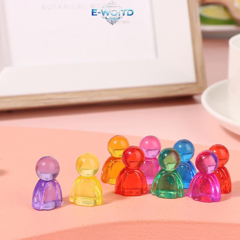 E-WOITD 20 Cái 24 * 16 * 12mm Trò chơi đánh dấu Acrylic Tương tác Trò chơi Nhiều màu sắc Humanoid Cờ vua Miếng cho bảng Phụ kiện thẻ trò chơi E-WOITD