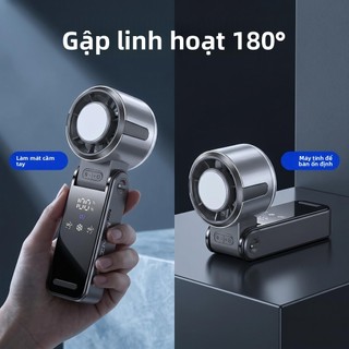 Quạt Turbo siêu cầm tay 2026, Làm mát tức thì, Tuổi thọ pin lâu trôi, Quạt bàn xoay cổ ba trong một